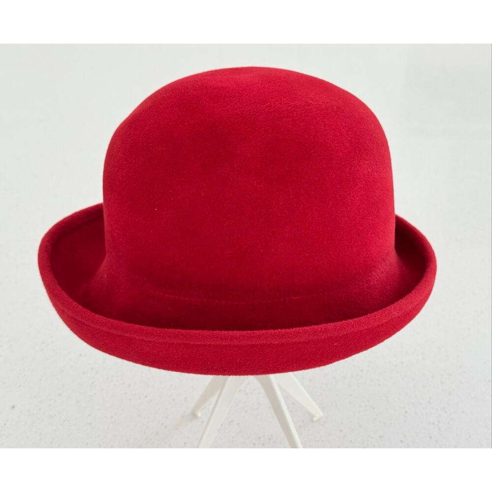 Eric Javits NOS Red Felt Cloche Hat | 1999 | Includes Sunglasses Pictured - Picture 6 of 7
